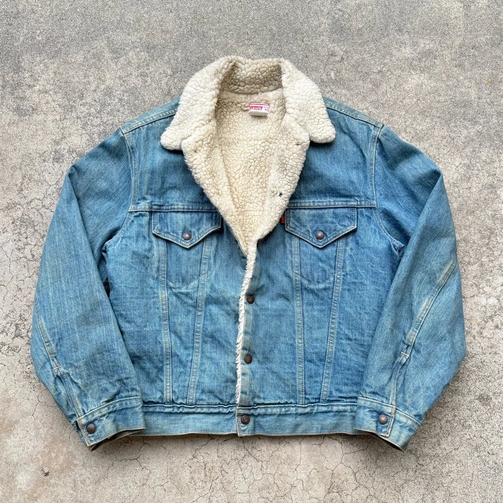 Vintage 70’s Levi’s Denim Sherpa Jacket - Picture 2 of 12